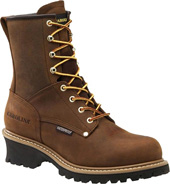 Men's Carolina 8" Waterproof Plain Toe Logger Work Boots CA8821