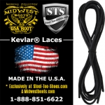 54" Solid Black Kevlar® Laces (U.S.A. Made) GWP507