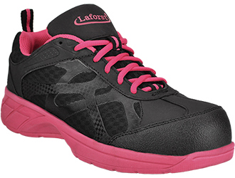 Women's Laforst Gladys Composite Toe Athletic Work Shoe 5800-34 - 9 M - Black/Pink