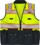 MAX Apparel Hi-Viz ANSI Class 2 Deluxe Black Bottom Surveyors Vest MAX490