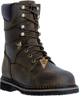 Men's McRae Industrial 8" Steel Toe Work Boot MR88344 - 9 W - Brown/Dark Brown