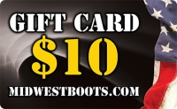 $10 MidwestBoots.com Gift Card (FREE with Thorogood or REVOLT USA Boot or Shoe Purchase)