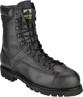 Men's Matterhorn 8" Steel Toe WP Metguard Work Boot (U.S.A. Built) 12299 - 9 W - Black