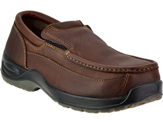 Men's Florsheim Composite Toe Slip-On Metal Free Work Shoe FS2740 - 9 EEE - Brown