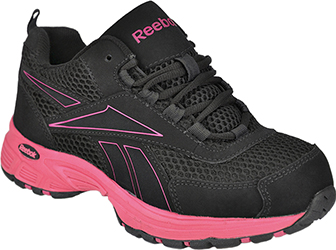 Women's Reebok Steel Toe Work Shoe RB486 - 9 W - Black/Pink