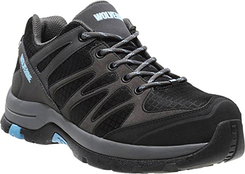 Women's Wolverine Composite toe WP Hiker Work Shoe W10580 - 9 W - Grey/Silver/Blue