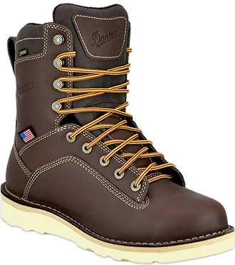 Danner Men's Quarry USA 8 Inch Soft Toe Wedge Work Boot Brown 17327