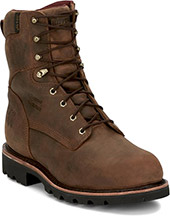 Men's Chippewa Boots 8" Waterproof & Insulated Low Heel Logger Work Boot 59416