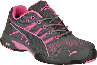 Puma Safety Women s Celerity Knit Low Gray Pink SD Steel Toe Knit Shoes 642915