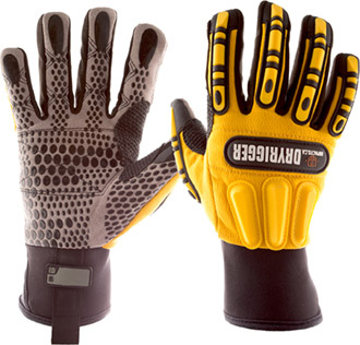 Impacto WGRIGGM Anti-Vibration Gloves, Medium, Black/Yellow, PR