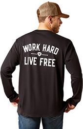 Product: Men's Ariat Rebar Cotton Strong WHLF Long Sleeve T-Shirt 10052053