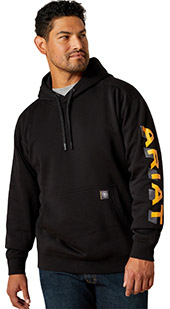 Product: Men's Ariat Rebar Lightweight Logo Hoodie Fleece 10062710