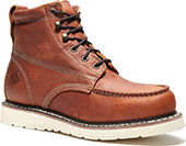 Men's Bonanza 6" Wedge Sole Moc Toe Work Boot BA-640-GDBRN