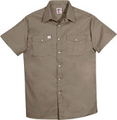 Men's Big Bill Premium Short-Sleeve Work Shirt with Button-Front Closure 137-TAN