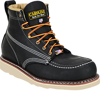 black wedge sole work boots