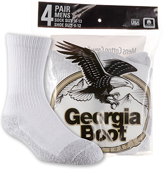 Men's Georgia Boot 4-Pair Pack Heavyweight Cushioned Socks (U.S.A. Made) GB3003