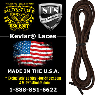 Made in USA ~ 1 pair 60" Brown ~ DuPont™ Kevlar® fiber* TUFF Boot laces 