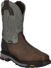 Men's Justin Original 11" Steel Toe WP Western Wellington Metguard Boot WK2102
