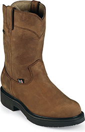 justin men's rugged cowhide waterproof wellington work boots