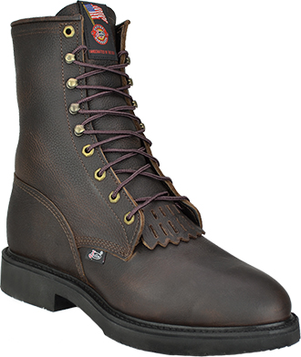 Justin 761 Mens Conductor Briar 8-inch Double Comfort Work Boot Brown 12-D 