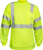 MAX Apparel Hi-Viz Class 3 Safety Green Long Sleeve T-Shirt MAX450