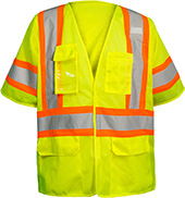 MAX Apparel Hi-Viz Class 3 Deluxe Mesh Safety Vest, Velcro Front MAX460