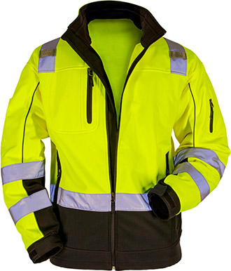 Hi Viz Viz High Visibility Softshell Jacket Water Repellent Light Weight Fleece