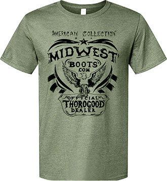 FREE MWB/Thorogood Short Sleeve Soft Style T-Shirt with Thorogood USA Boot or Shoe Purchase (Green)