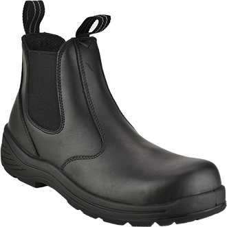 mens black slip on work boots