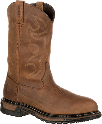 Men s Rocky 10 Original Ride Branson Roper Western Waterproof Work Boots RK2732 MidwestBoots